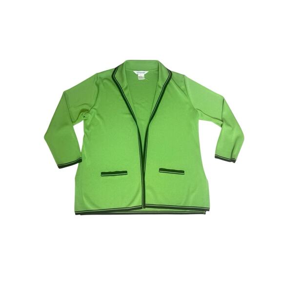 VTG Misook Lot of 3 Knit Green Blue Black Cardigan Jackets Career Travel Large - Picture 3 of 16